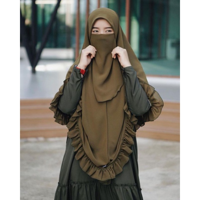 Jilbab Instan syari free cadar  segi empat instan langsung pakai