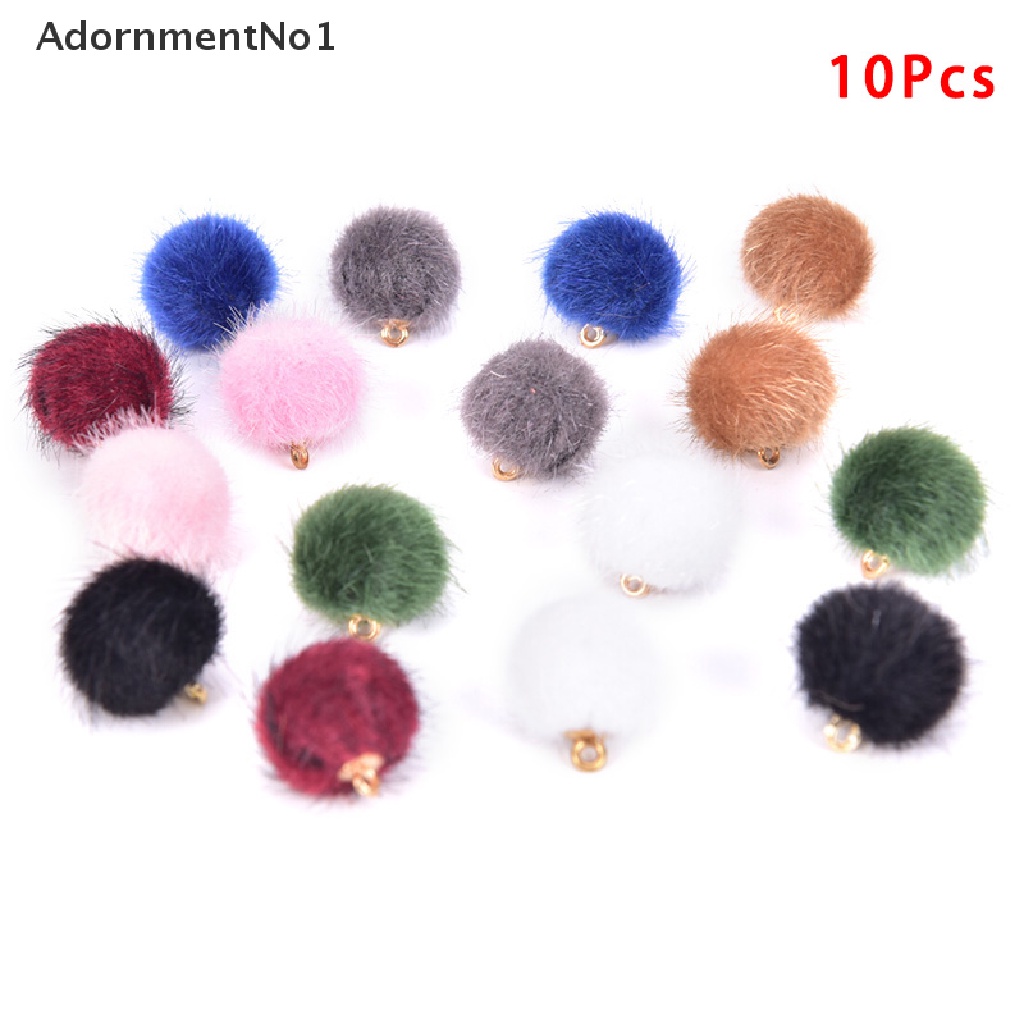 (AdornmentNo1) 10pcs / Set Liontin Bola Pompom Plush Untuk Membuat Perhiasan DIY