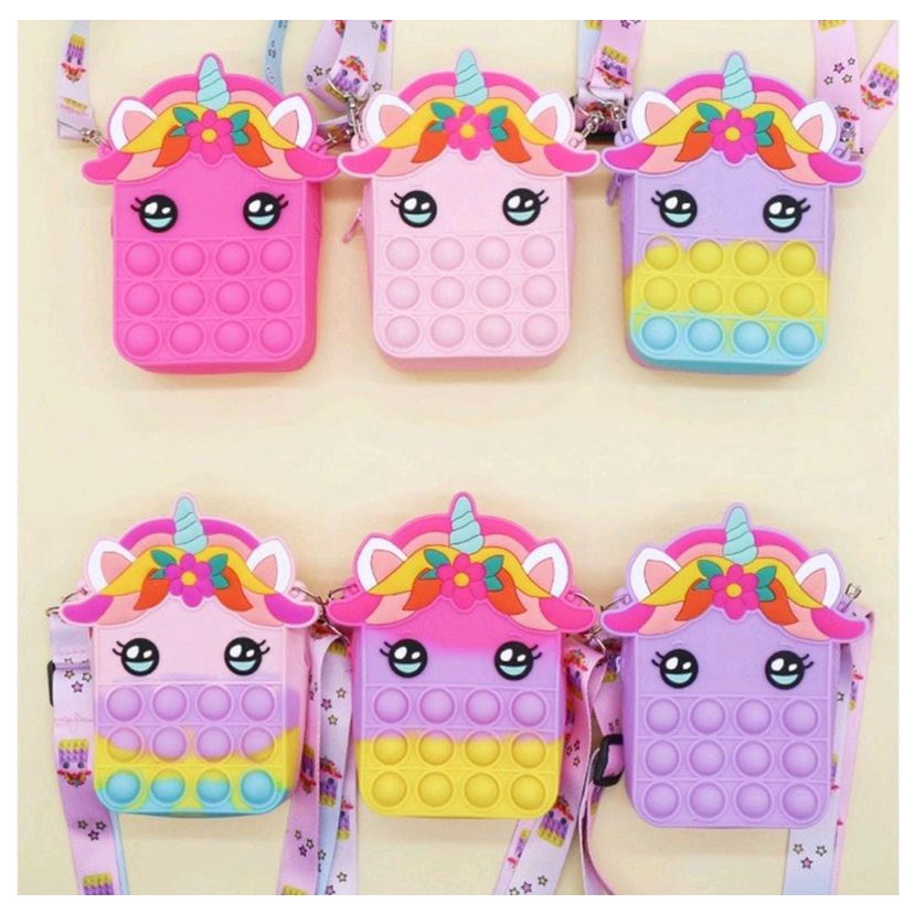 PONY BAG POP IT / TAS POP IT GAME / TAS SELEMPANG ANAK POP IT MAINAN / TAS ANAK VD