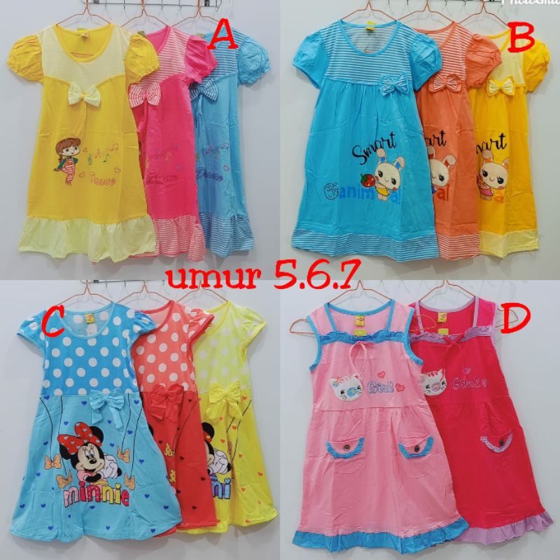 DASTER ANAK PEREMPUAN 4-7 THN-BAJU ANAK GAMBAR BORDIR