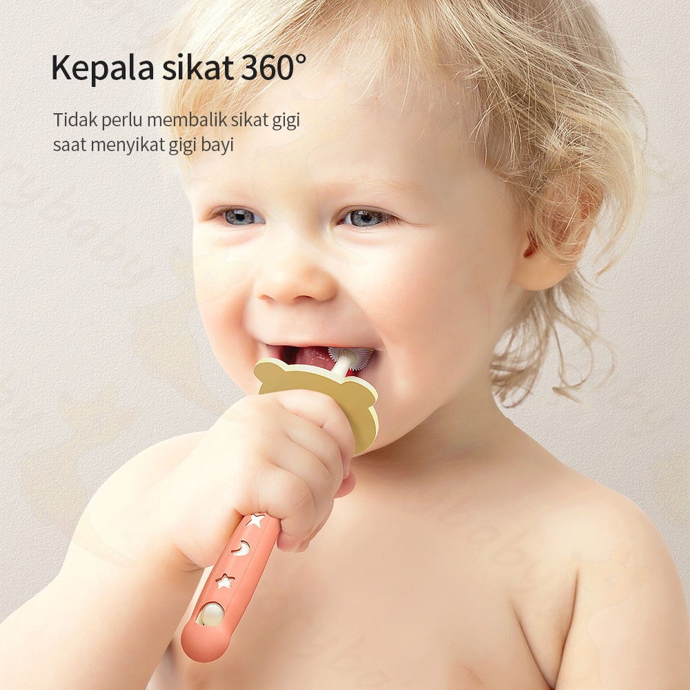 Ivorybaby Sikat gigi anak bayi 1-6 tahun dengan Baffle yang aman toothbrush baby BPA free