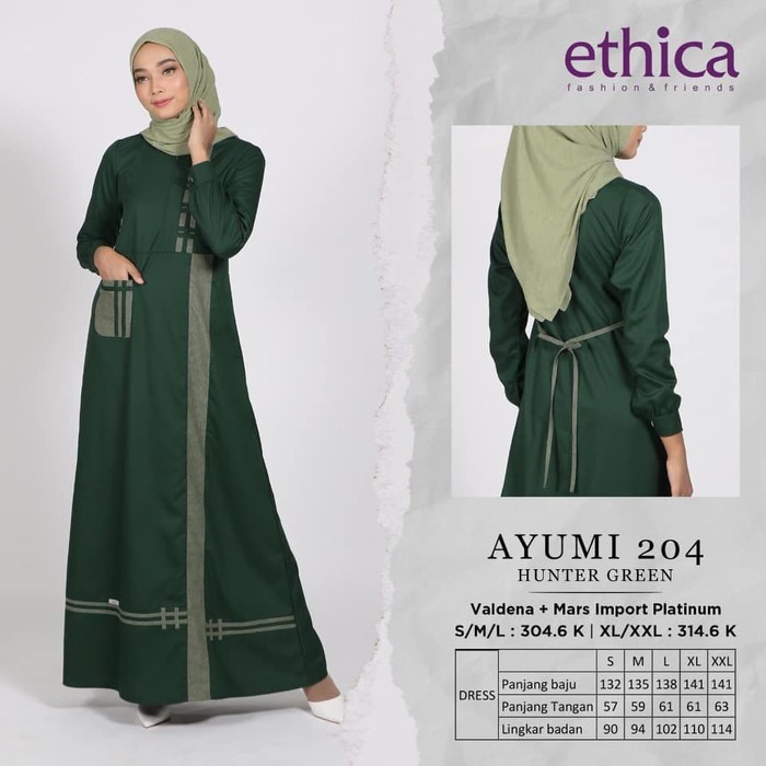 Jual Ethica Ayumi 204 - Baju Muslim Gamis Wanita - Dress Ayumi Original Terlaris