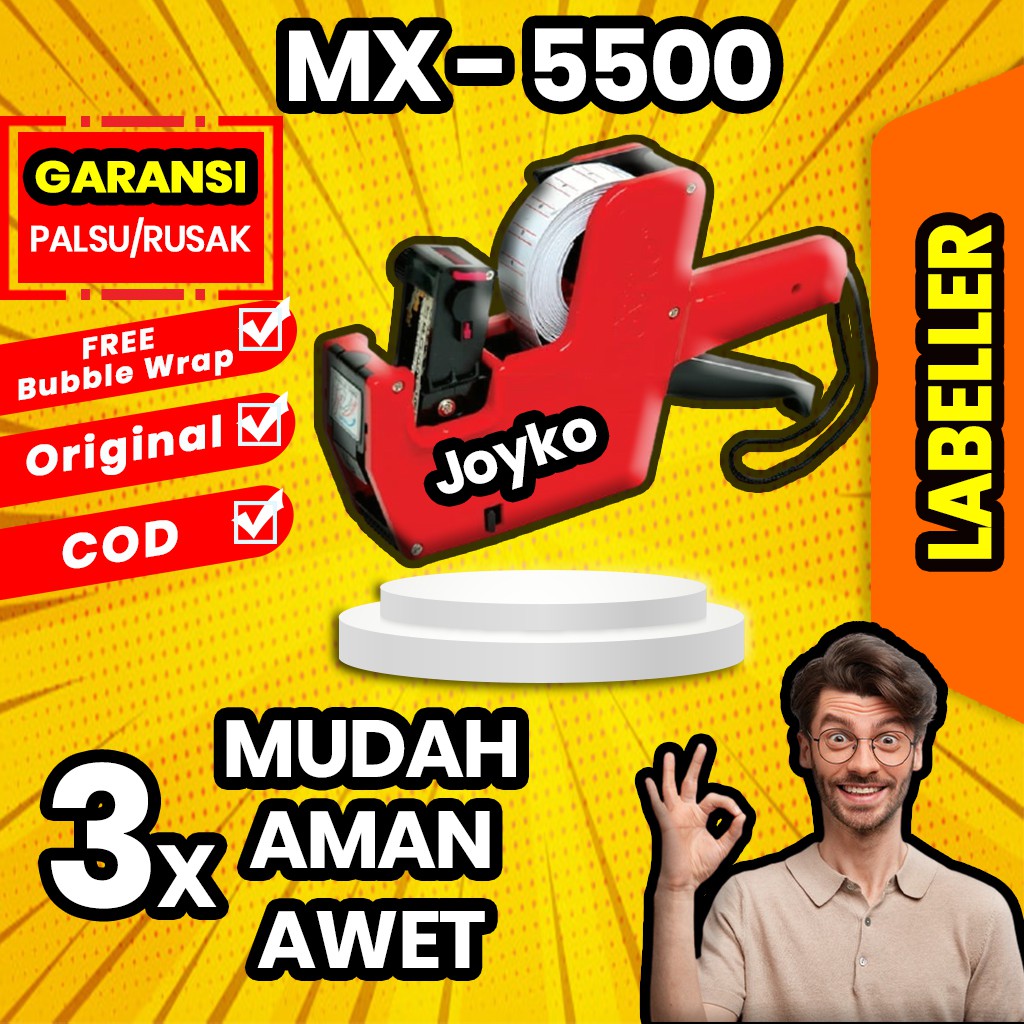 

label harga joyko alat mesin lebel cetak price tag labeller tempel harga mx 5500m 1 baris tembak 2