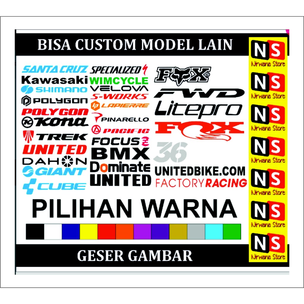 Cutting Sticker Stiker Sepeda Custom Shopee Indonesia