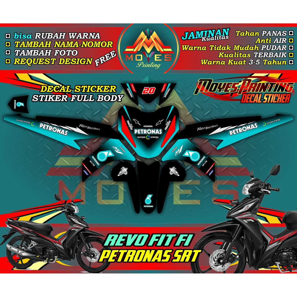 Stiker Revo Fit Fi Decal Revo Fit Sticker Honda Revo Fi Petronas Srt Shopee Indonesia