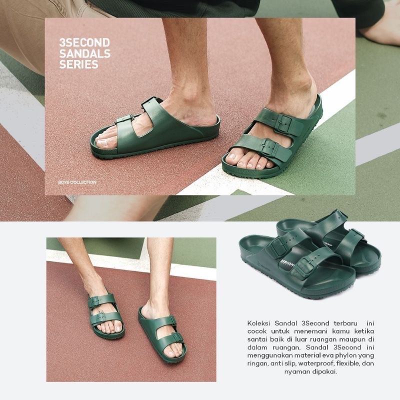 [ORIGINAL] SANDAL KARET COWOK SERIES 3SECOND TERBARU