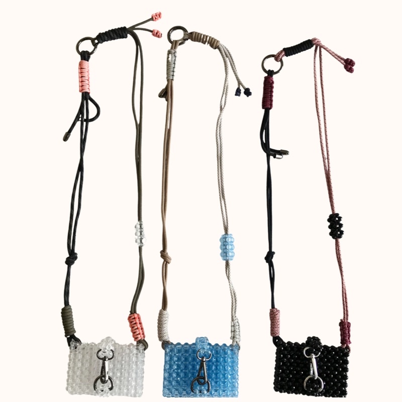 Allure Micro Bag - beaded bag with macrame strap/ tas manik-manik