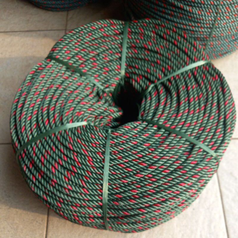 

1 Roll Tali Tambang Ukuran 6mm -+200Meter Hijau Bintik Merah Plastik PE