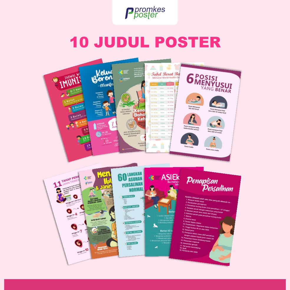 Poster Kebidanan 1 Set PAKET BASIC isi 10 FreeOngkir Terlaris