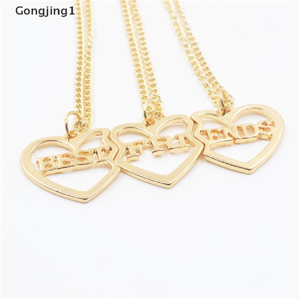 Gongjing1 Kalung Rantai Dengan Liontin Hati Motif Tulisan Best Friends Untuk Wanita