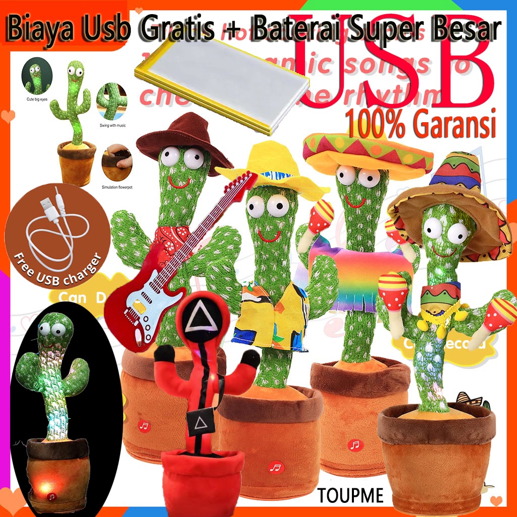 [100%Garansi] Kaktus Goyang Bicara Boneka Kaktus Goyang Cactus Toy Boneka Pintar Mainan Kaktus Bergoyang Kaktus Goyang Bicara Boneka Kaktus Goyang Dan Bicara Dancing Cactus Toy Kaktus Joget Goyang Kaktus Bisa Ngomong/Rekam/Bicara/Dancing