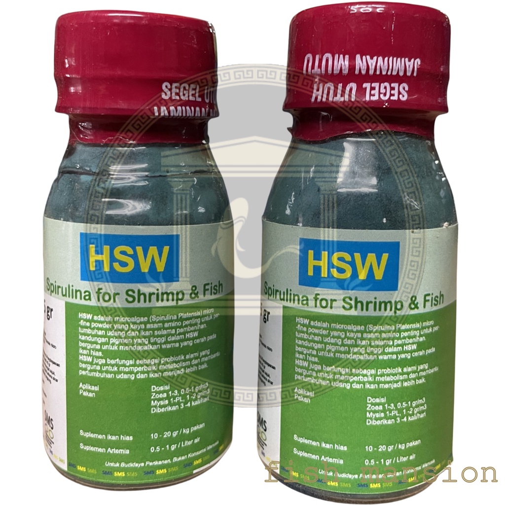HSW pakan burayak dan ikan guppy spirulina powder