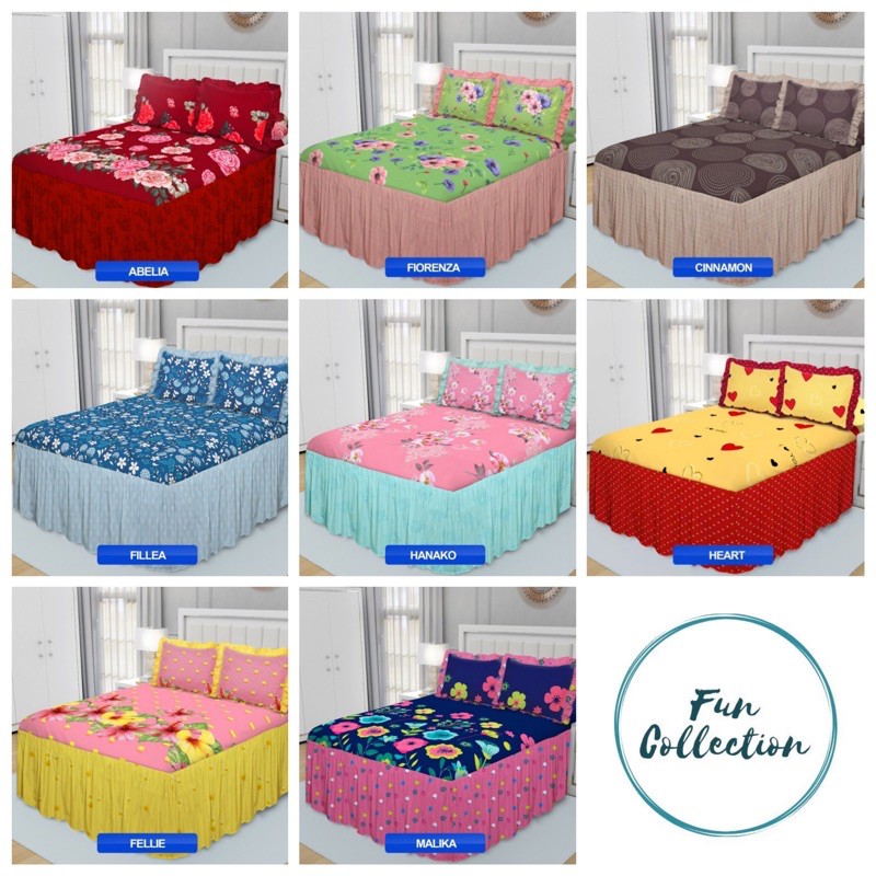 Sprei California Rumbai 180x200 B4 motif Flo Maroonia Paris Heart Fillea - Sprei Rumbai California 1
