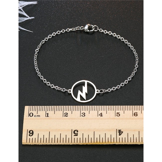 LRC Gelang Tangan Fashion Silver Stainless Steel Silver Lightning Bracelet P76262