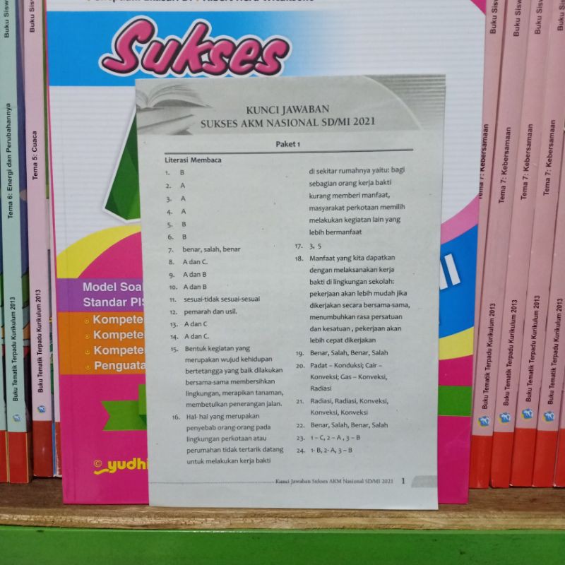Buku Sukses Akm Nasional Sd Mi 2021 Yudhistira Kunci Jawaban Shopee Indonesia
