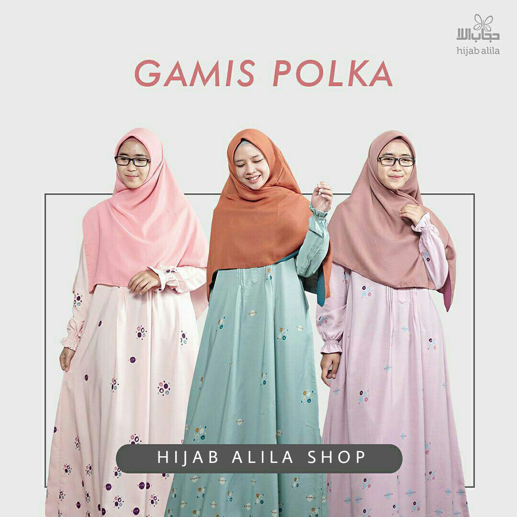 Gamis Polka By Hijab Alila Shopee Indonesia