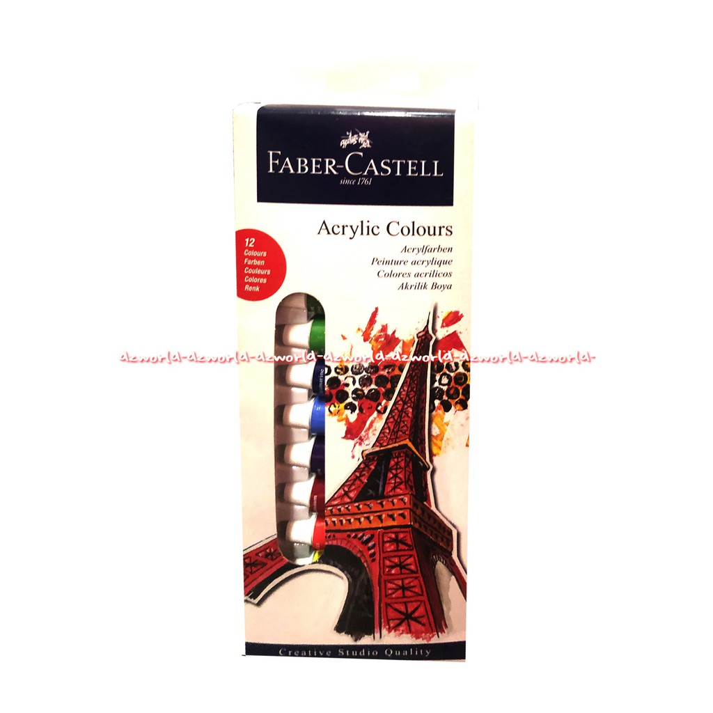 Faber Castell Acrylic Colour Acrylfarben 12 Colour Cat Akrilik Faber Castel