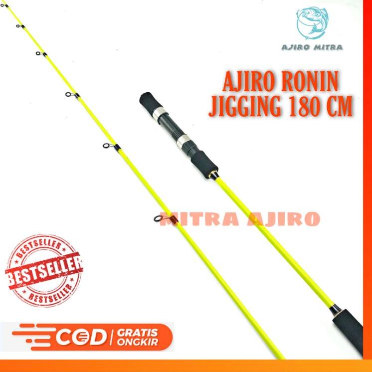 [NPH.19My22ˣ] joran pancing jigging jig laut murah kuat kaku fiber solid ajiro redbass nawasena roni
