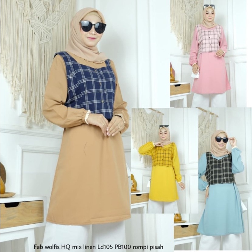 MUNA SET TUNIK/gamis wanita/tunik set rompi pisah