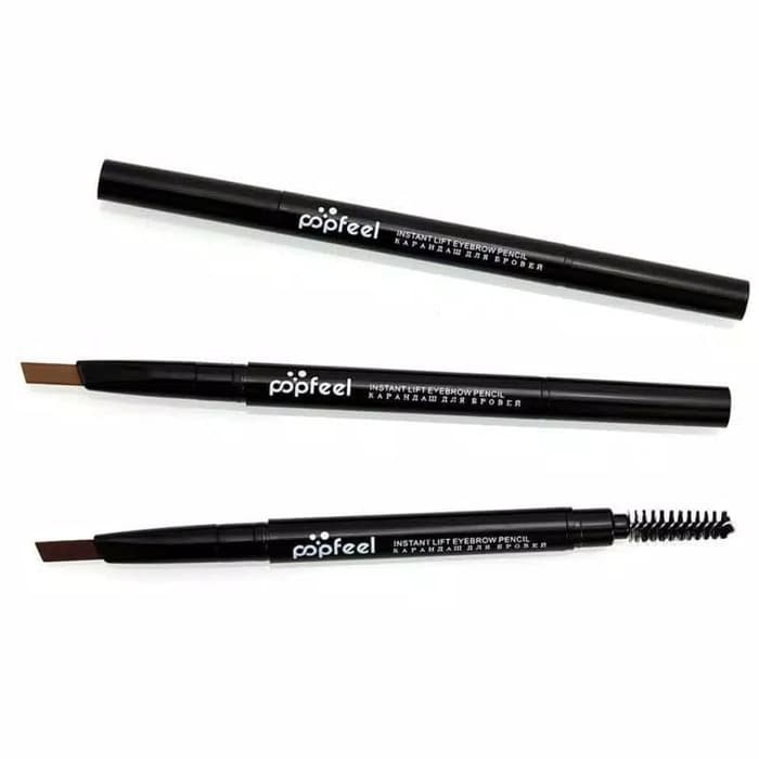 POPFEEL Eyebrow Waterproof Double Head Pensil Alis Anti Air ORI - Light Brown