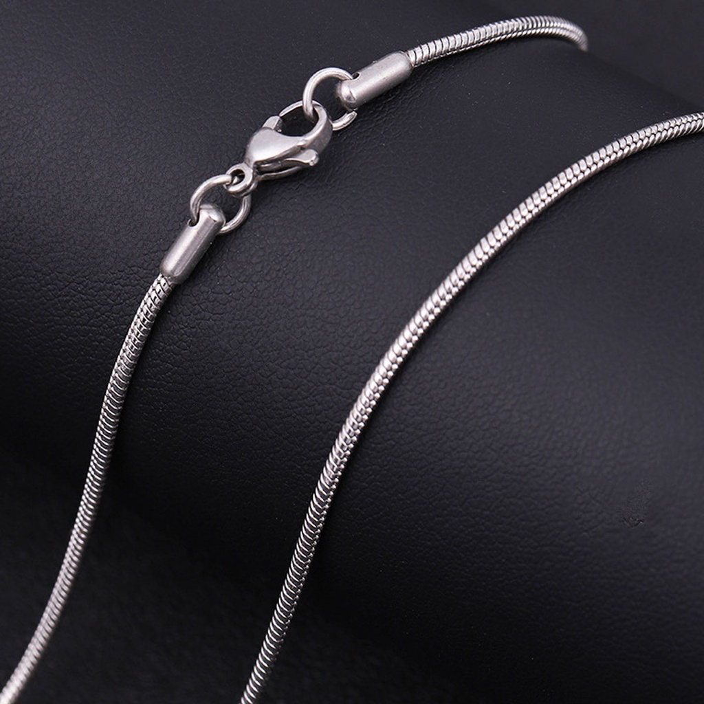 Rodium Kalung Titanium Emas Anti Karat dan Luntur Pria Dan Wanita Rantai Gepeng Belut Import