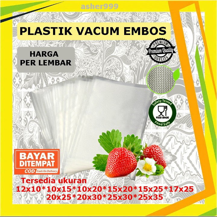 PLASTIK VACUM EMBOS,PLASTIK VACUM MAKANAN. HARGA PERLEMBAR