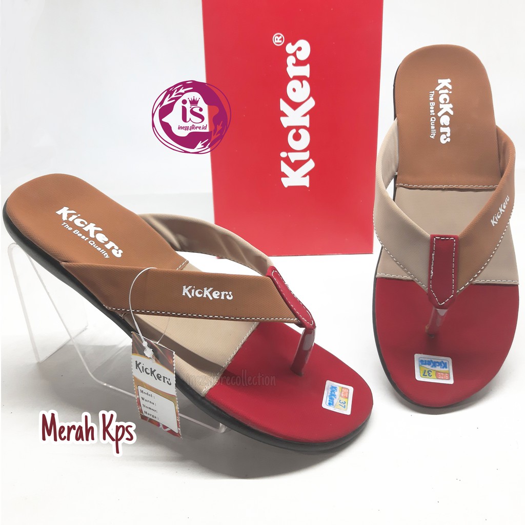 SENDAL JEPIT WANITA KICKERS DISTRO TERBARU DT5 MURAH GROSIR