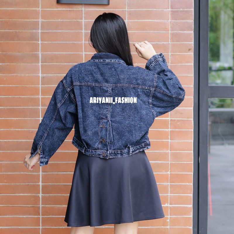 ARN - JAKET JEANS WANITA NAYRA CROP JAKET DENIM OVERSIZE MODEL ZARA BARU MURAH KEKINIAN JACKET JINS MEIZIA KOREAN GIRLS REPUBLIC Style