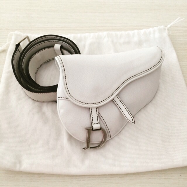 saddle bag dior white