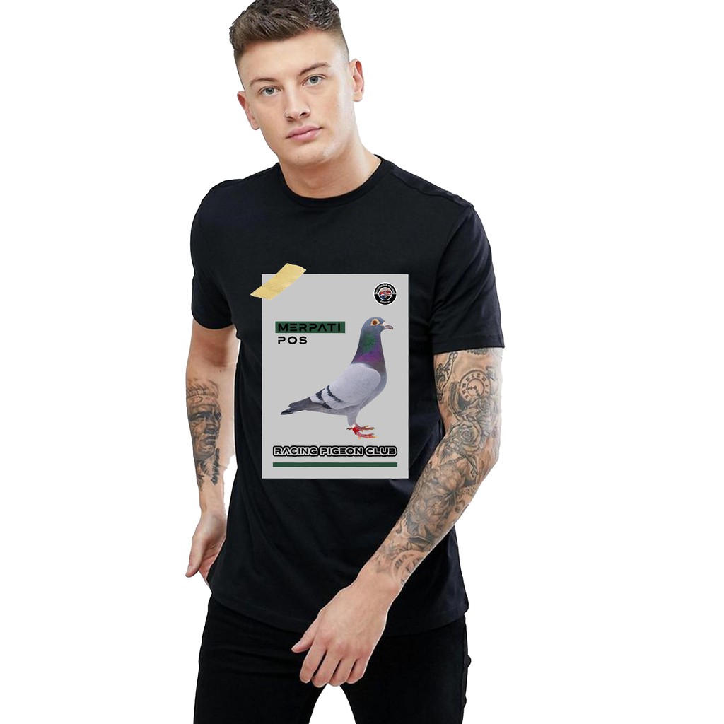 T-shirt pria merpati pos Kaos Gambar Burung Merpati Indonesia Racing Pigeon