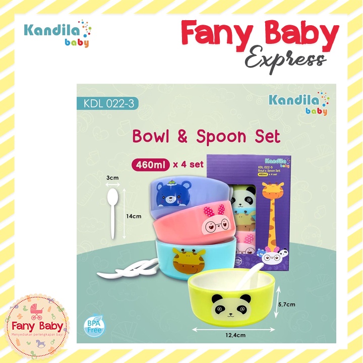 KANDILA BOWL AND SPOON 4PCS / 460ML / KDL022-3