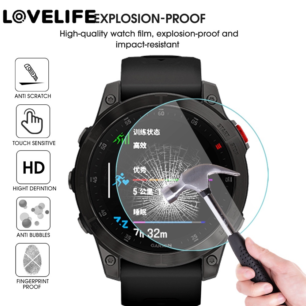 1 / 2pcs Tempered Glass Pelindung Layar Smartwatch Garmin Epix / Smart Watch Anti Debu / Sidik Jari / Jatuh