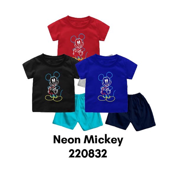 Setelan Bayi &amp; Anak Mickey Mouse Usia 6 Bulan-8 Tahun Bahan Katun Combed 30s