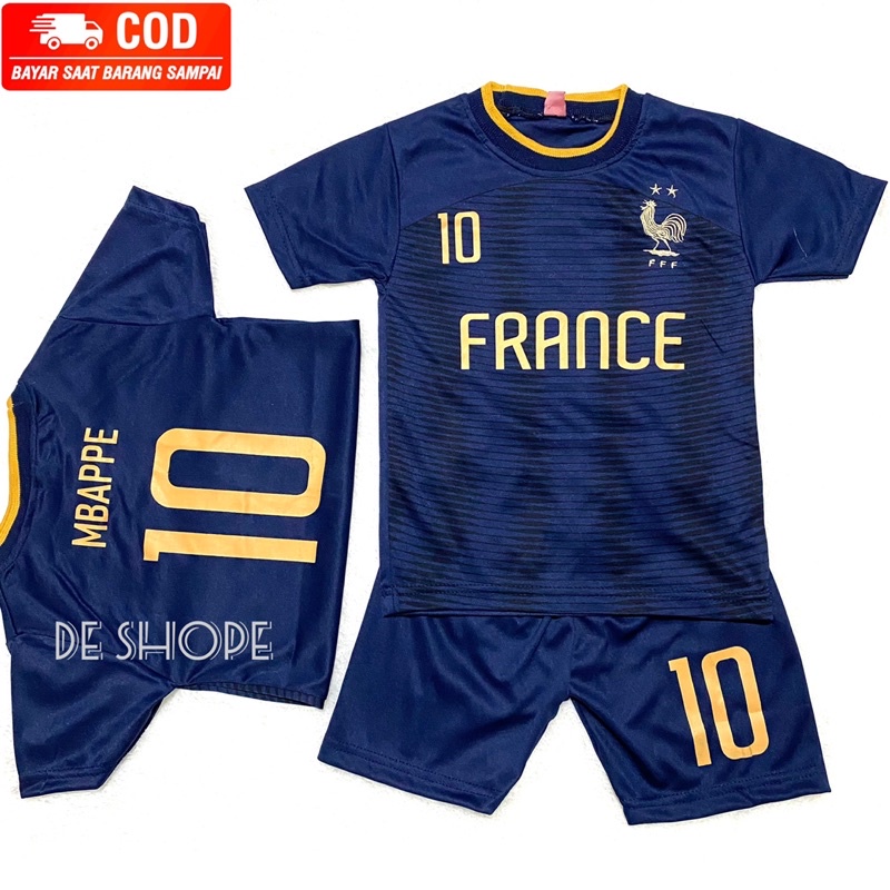 COD NEW SETELAN BAJU BOLA ANAK TERBARU / BAJU BOLA ANAK LAKI LAKI PRANCIS TERBARU / BAJU BOLA PIALA DUNIA TERBARU / BAJU LATIHAN ANAK TERMURAH / KAOS BOLA FUTSAL ANAK .