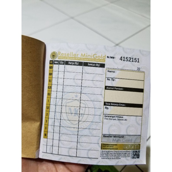 NOTA RESELLER MINIGOLD || FAKTUR PENJUALAN || PER LEMBAR