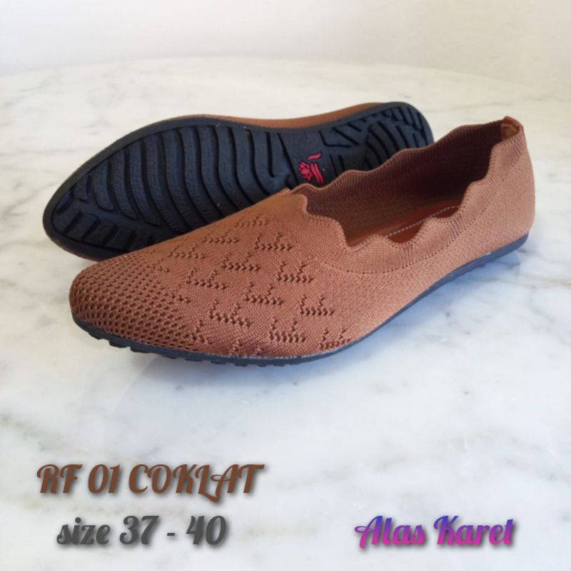 sepatu flat rajut A01