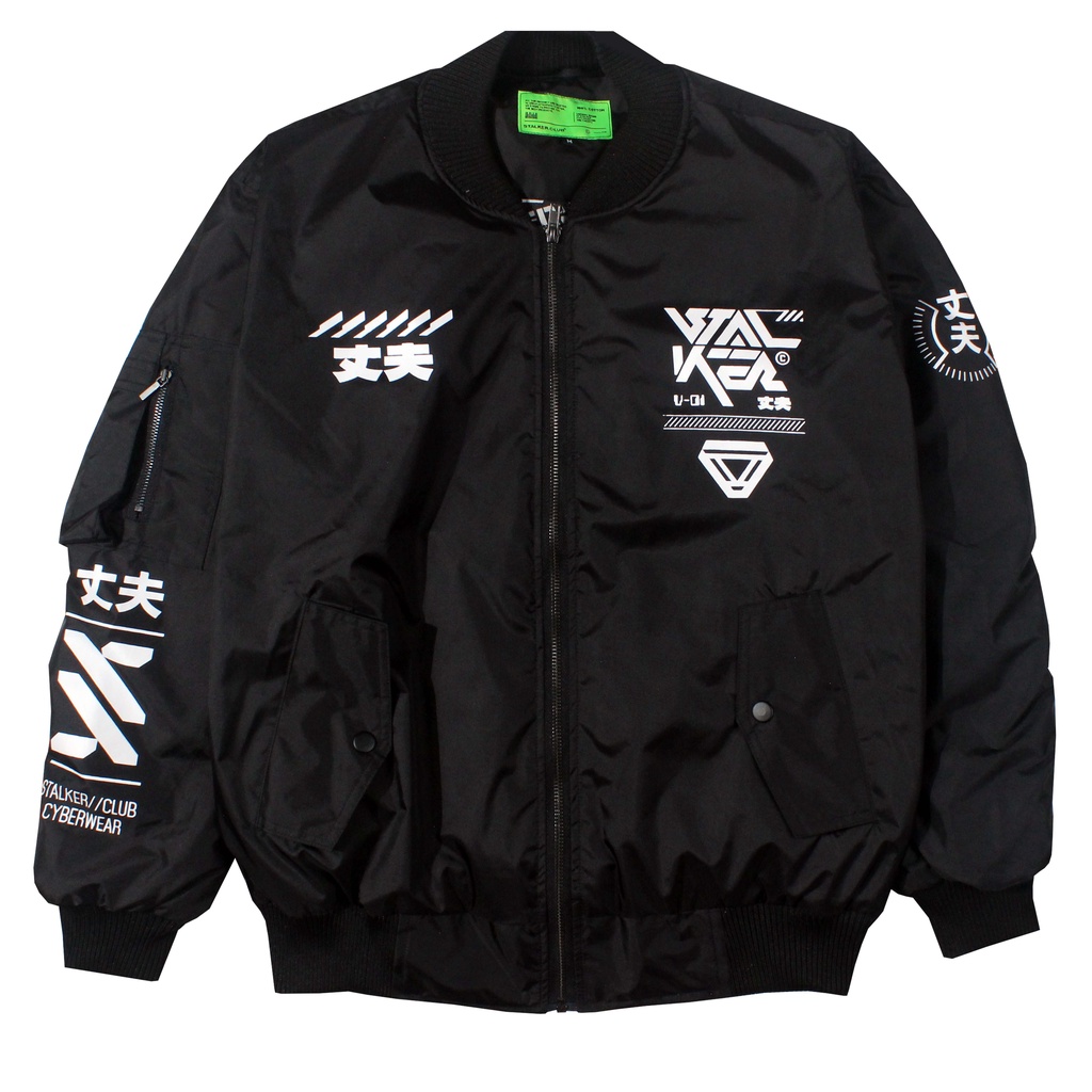 Stalker Jaket Bomber Hitam - Vector