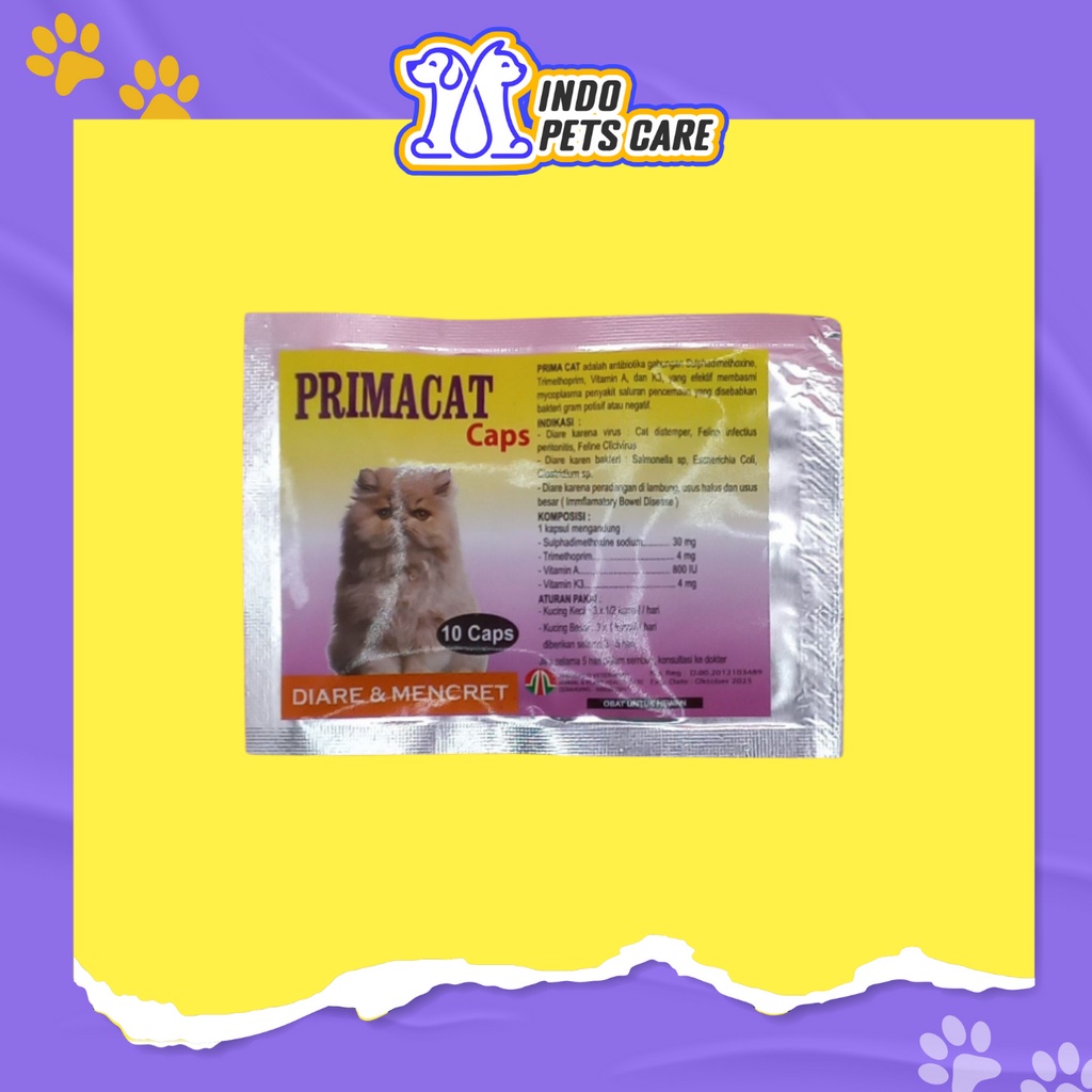 Jual OBAT PENCERNAAN KUCING PRIMACAT CAPSULE ORIGINAL SUPLEMEN ANTI