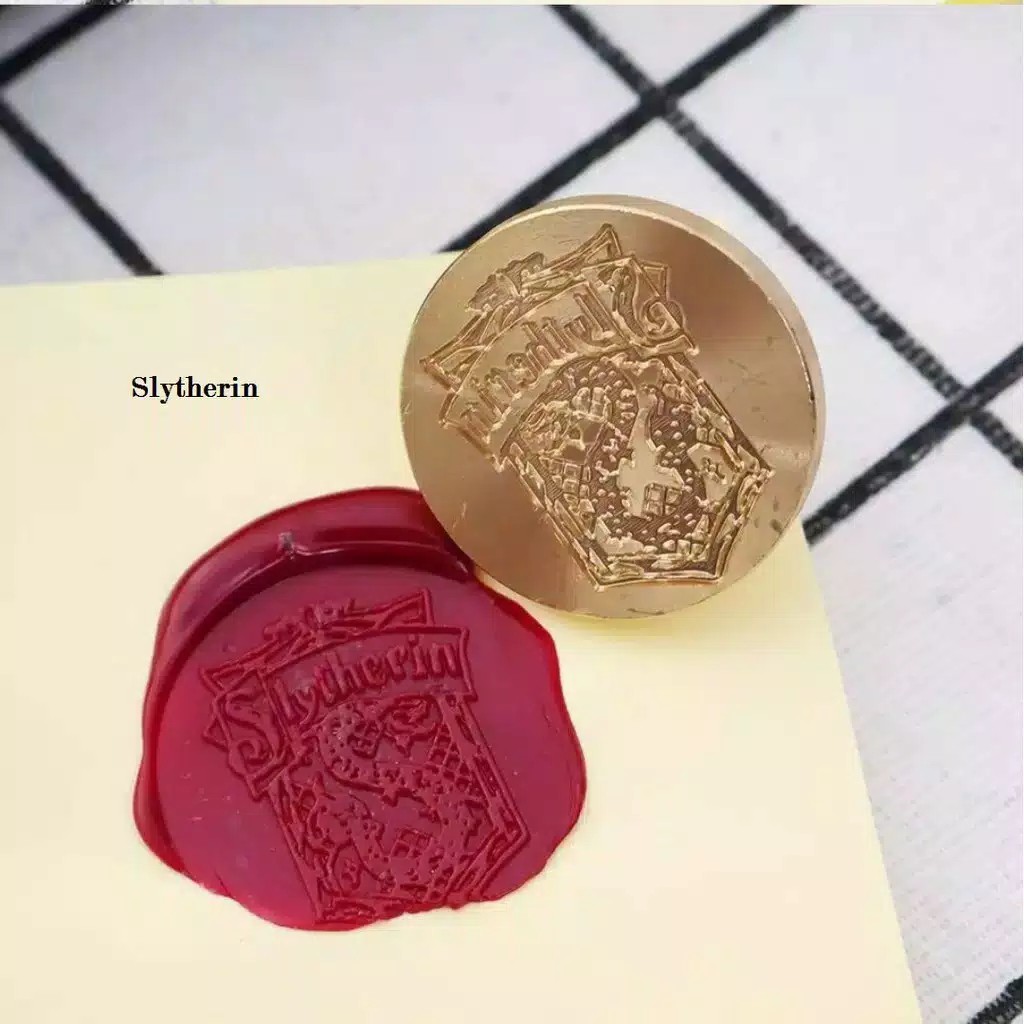 

harry potter hogwarts seal wax stamp - envelope sealing - stempel lilin vintage (slytherin)