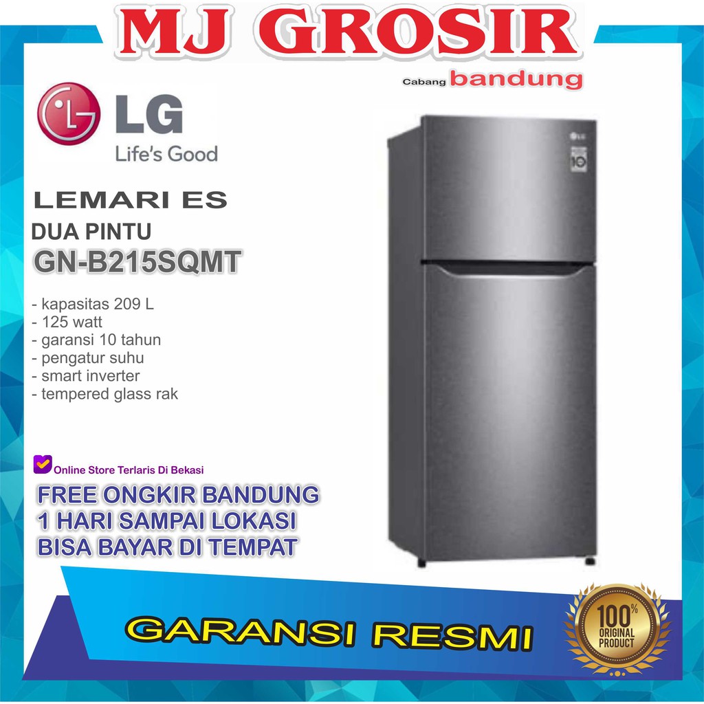 O KULKAS LG GN-B 215 SQMT LEMARI ES 2 PINTU GNB 215SQMT 209L INVERTER Terbatas