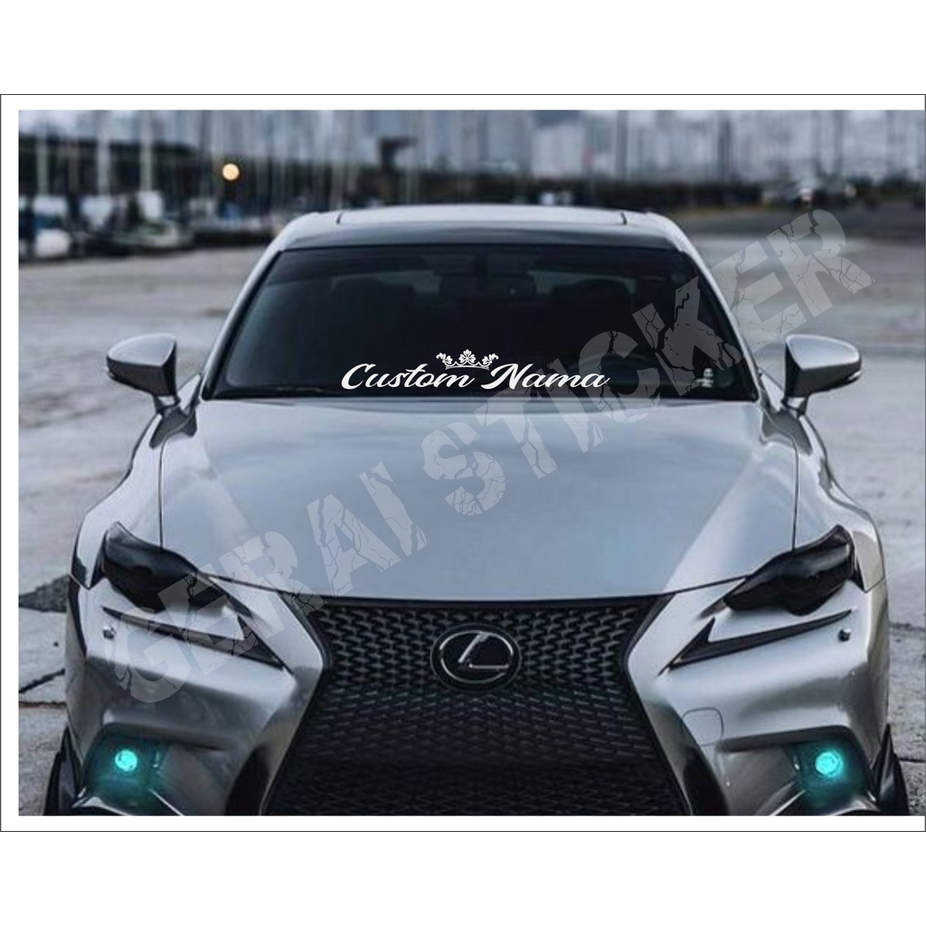 Stiker Kaca depan Mobil cutting sticker nama custom mobil