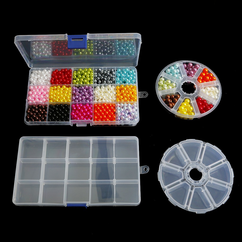 Adjustable Transparent Plastic Storage Box for Small Component Jewelry Tool Box Bead Pills Organizer Nail Art Tip Case