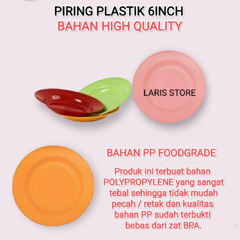 Piring Plastik 6Inch Tulip Bahan PP Berkualitas