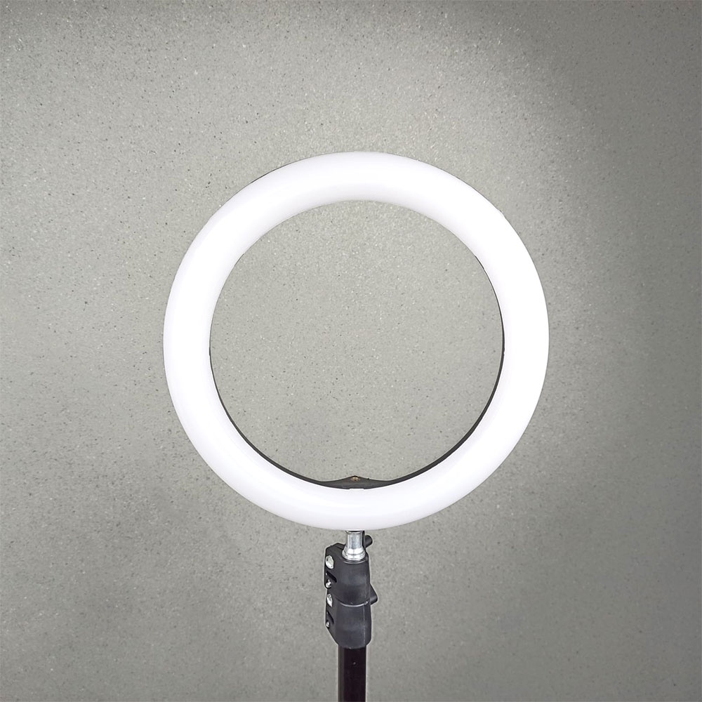 TaffSTUDIO Lampu Halo Ring Light Kamera 120 LED 24W 26cm with Smartphone Holder - RL-22 - Black