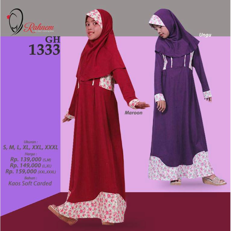 GAMIS ANAK PEREMPUAN / RAHNEM GH - 1333 / CUCI GUDANG / FASHION MUSLIM