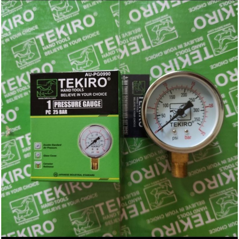 TEKIRO PRESSURE GAUGE 25 BAR PENGUKUR TEKANAN ANGIN 25 BAR MANOMETER