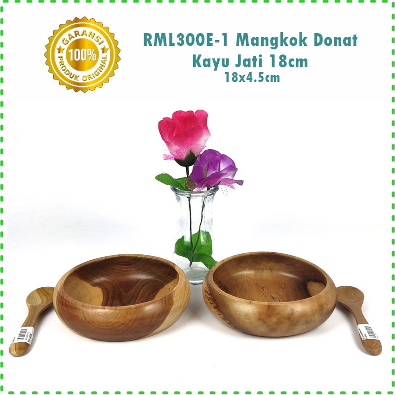 Mangkok Donat Bulat Kayu Jati