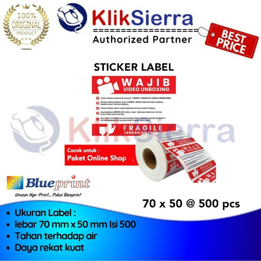 

Label Stiker Sticker Fragile Wajib Video Unboxing 70x50 mm isi 500