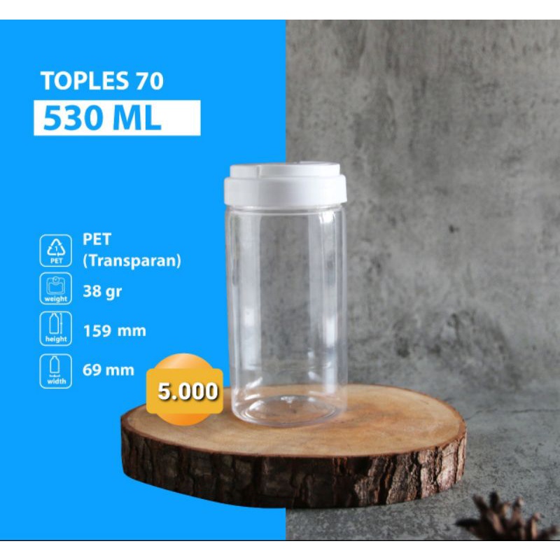 Toples 500ml Toples Plastik 500ml Toples 500 ml Tinggi Murah Tutup Putih