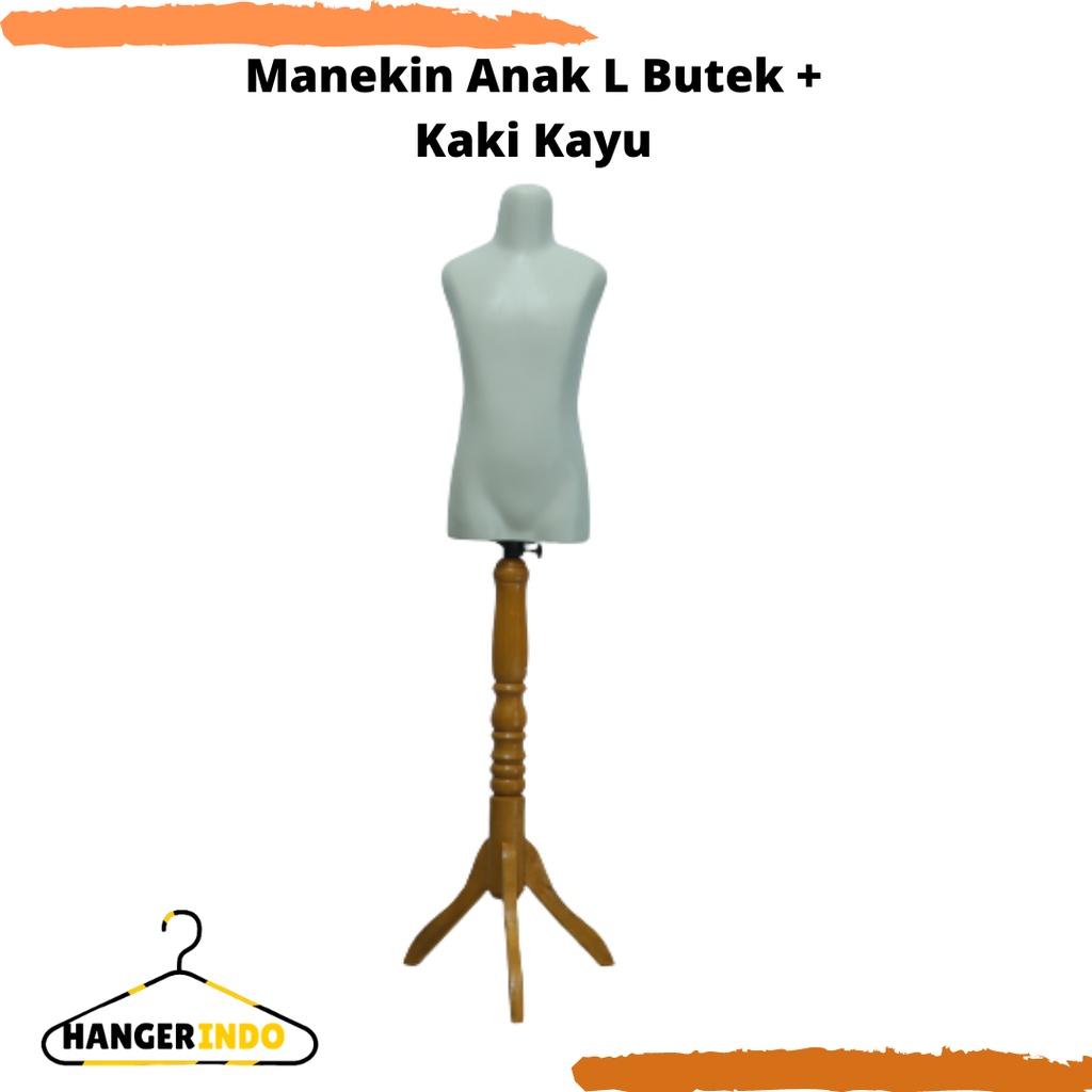 Manekin Anak L Butek Kaki Kayu | Manekin Baju Anak | Patung Baju Anak